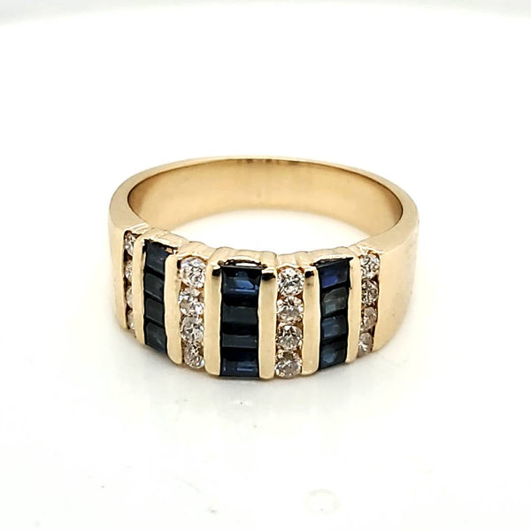 14kt Yellow Gold Sapphire and Diamond Band