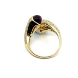 14kt Yellow Gold Amethyst And Blut Topaz Sugarloaf Ring