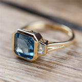 14kt Yellow Gold Blue Topaz Ring