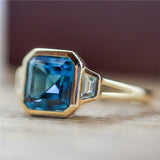 14kt Yellow Gold Blue Topaz Ring