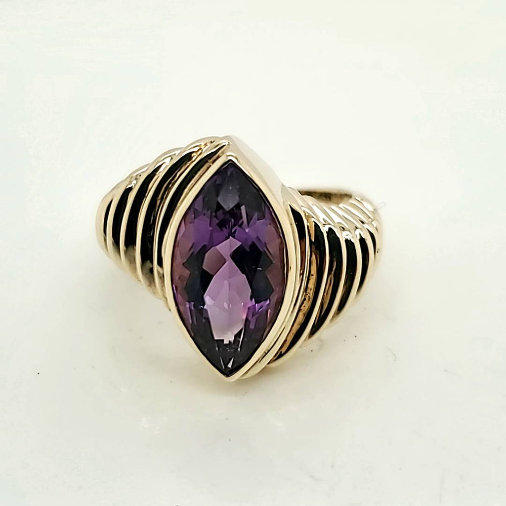 14Kt Yellow Gold Amethyst Ring