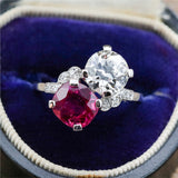 Art Deco Platinum Unheated Burmese Ruby and Diamond Ring