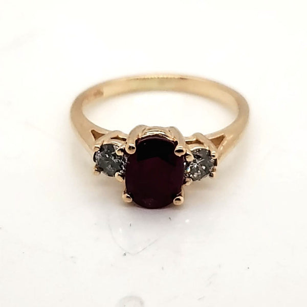 14kt Yellow Gold Ruby and Diamond Ring