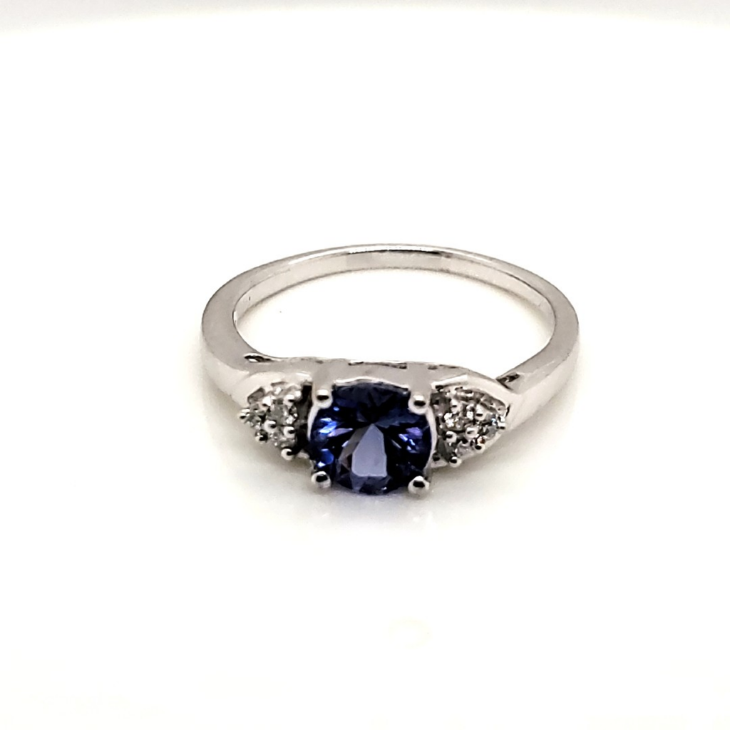 14kt White Gold Tanzanite and Diamond Ring