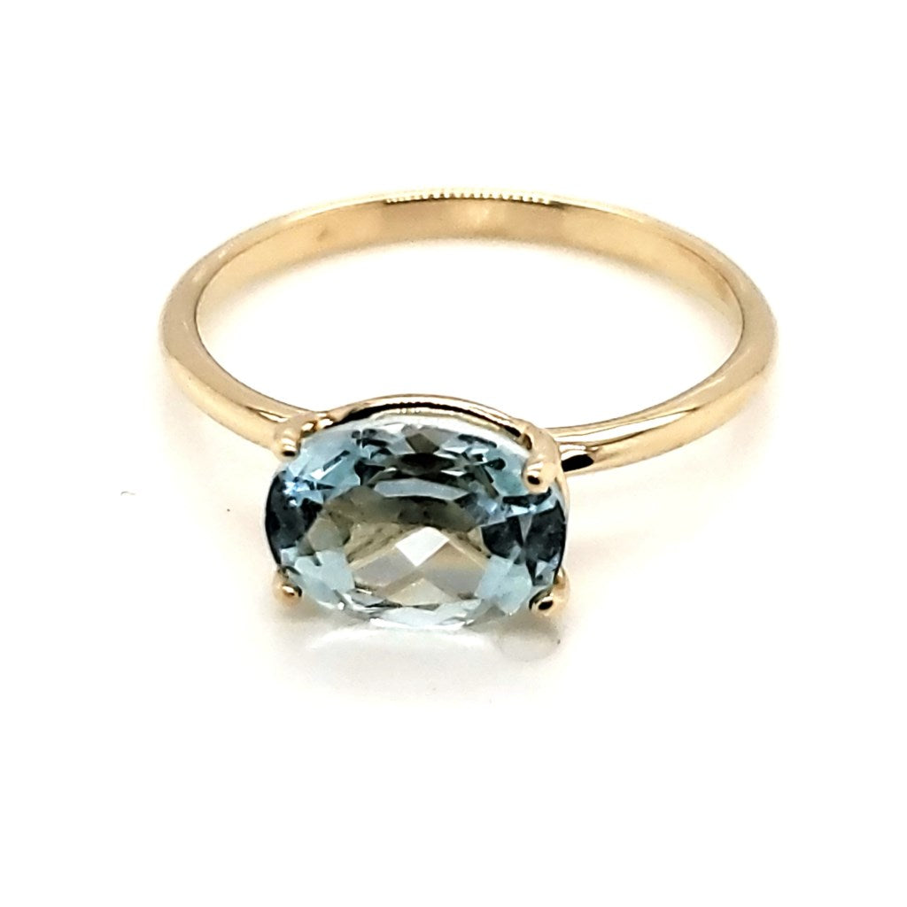 14Kt Yellow Gold Aquamarine Ring