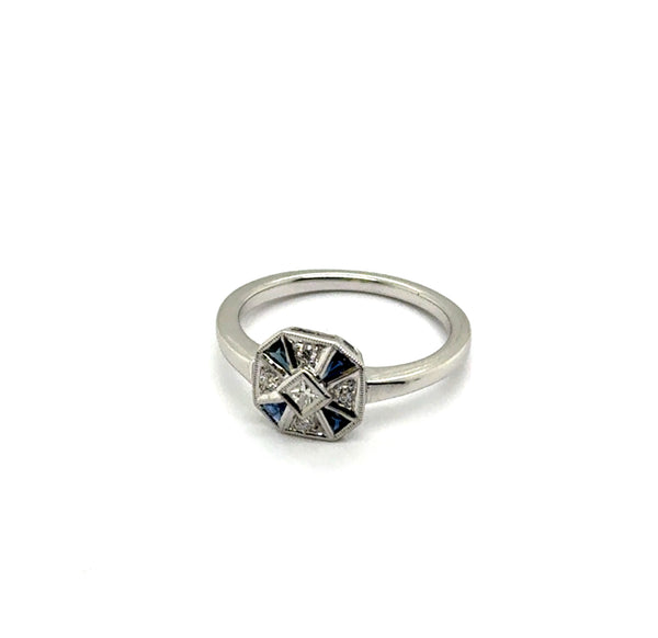 14Kt White Gold Sapphire And Diamond Beverley K. Design Ring