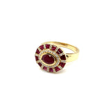 14kt Yellow Gold Ruby And Dimaond ""Switcheroo"" Style Ring