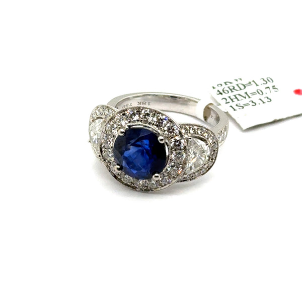 18kt white gold 5.18Ctw Sapphire And Diamond Ring