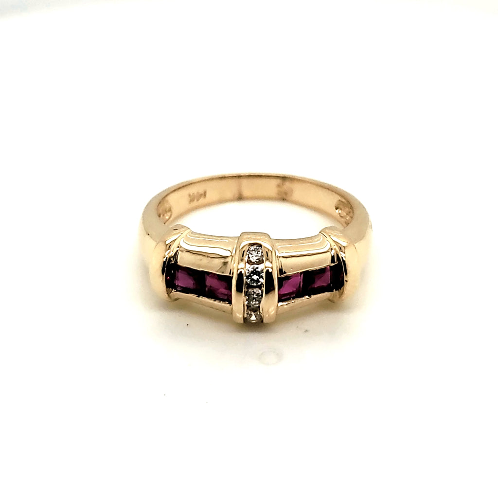 14kt Yellow Gold Ruby and Diamond Ring