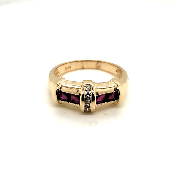 14kt Yellow Gold Ruby and Diamond Ring