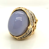 14kt Yellow Gold Chalcedony and Diamond Ring