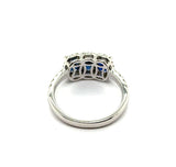 18kt White Gold 1.93Ctw Three Oval Sapphire And Diamond Ring