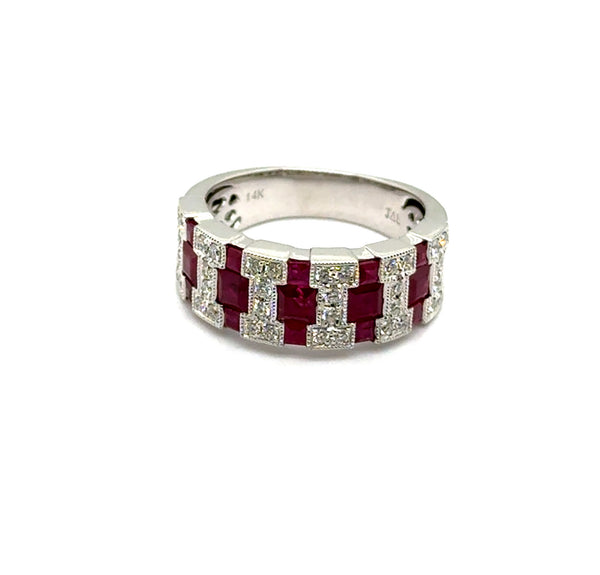 14kt White Gold 2.01Ctw Ruby And Diamond Band