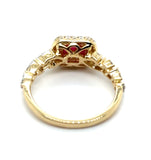 14kt Yellow Gold 1.24Ctw Ruby And Diamond Pave Ring