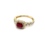 14kt Yellow Gold 1.24Ctw Ruby And Diamond Pave Ring