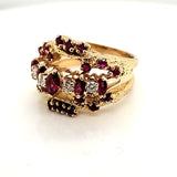 Vintage 14kt and 18kt Yellow Gold Ruby and Diamond Ring