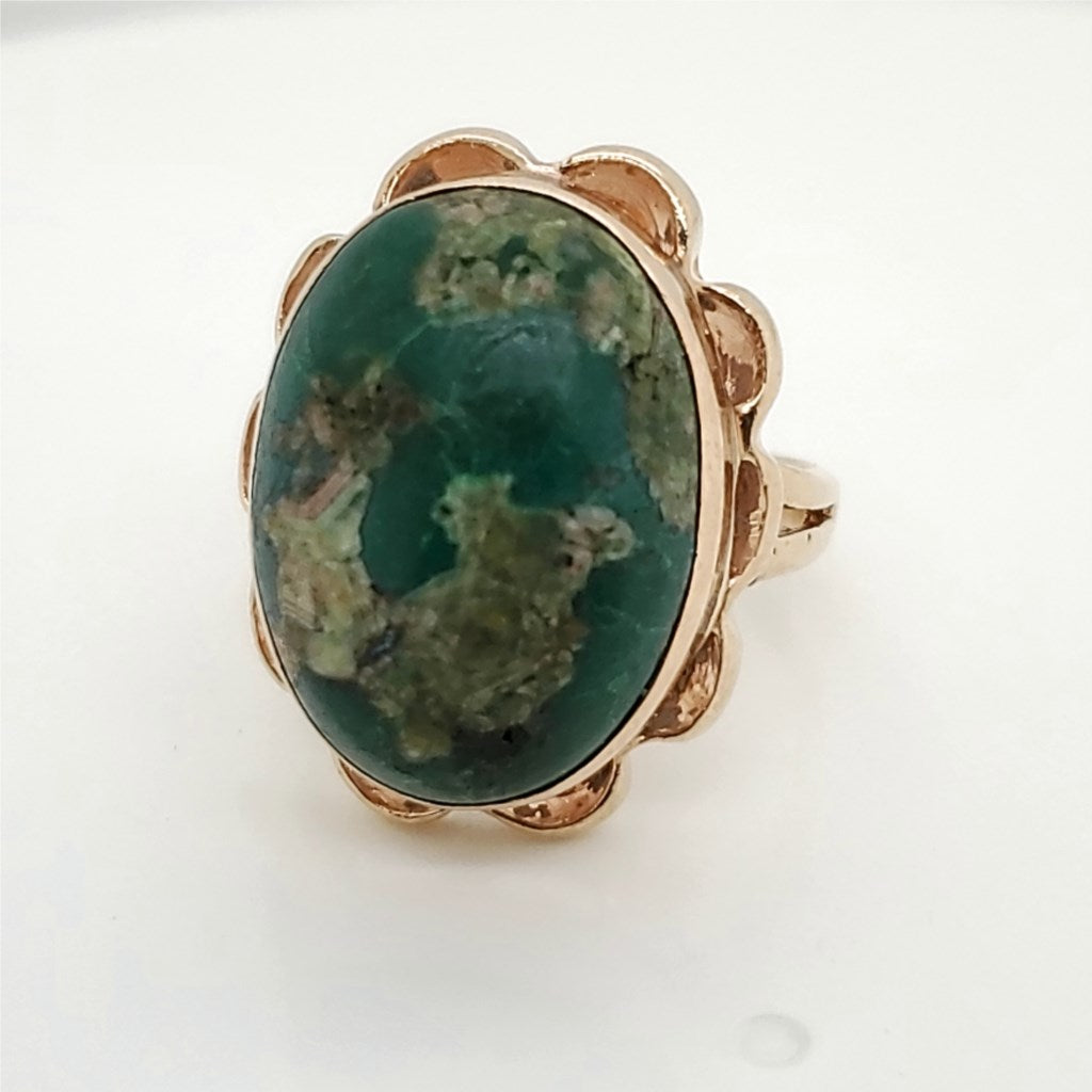 Vintage 14kt Yellow Gold and Turquoise Ring