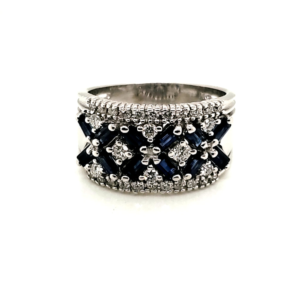 14kt White Gold Sapphgire and Diamond Ring