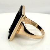 Victorian 14Kt Yellow Gold Carved Figure Hard Stone Cameo Ring