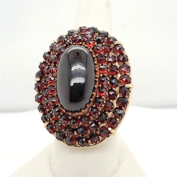 Vintage Bohemian Garnet 14Kt Yellow Gold Ring
