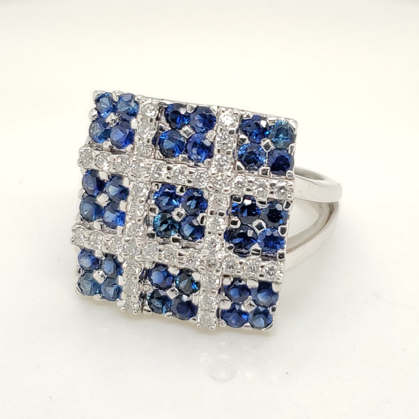 14kt White Gold Sapphire and Diamond Ring