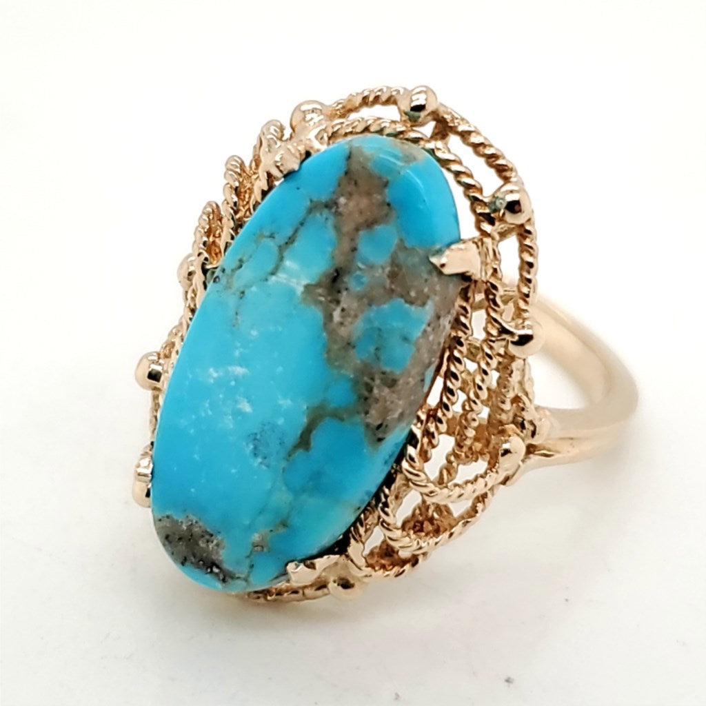 10kt Yellow Gold and Turquoise Ring