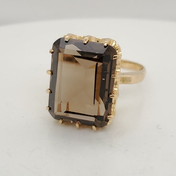 Vintage 14kt Yellow Gold Smoky Topaz Ring