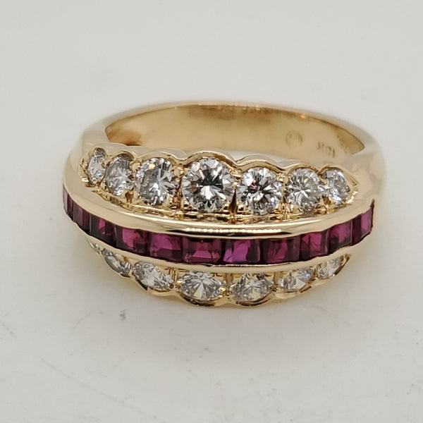 18kt Yellow Gold Ruby and Diamond Ring