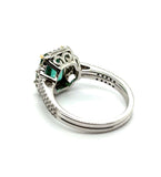 3.14Ctw 18kt White Gold Emerald and Diamond Ring
