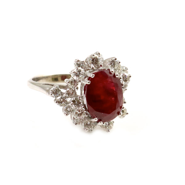 18kt White Gold Ruby and Diamond Ring