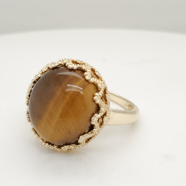 14kt Yellow Gold Tigers Eye Quartz Ring