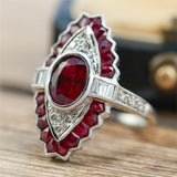 18kt White Gold 2.65 Ct tw Oval Ruby And Diamond Fashion Ring