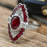 18kt White Gold 2.65 Ct tw Oval Ruby And Diamond Fashion Ring