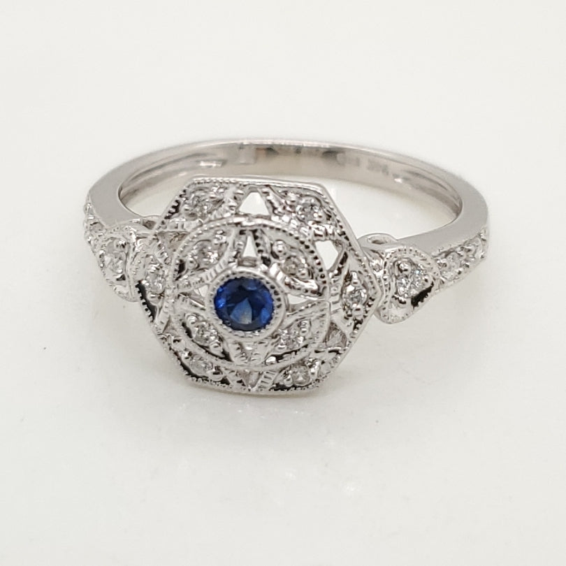 14kt White Gold Sapphire and Diamond Ring