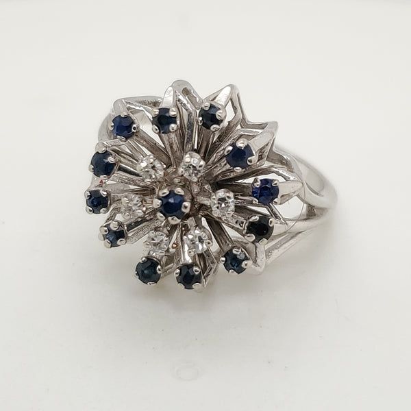 14kt White Gold Sapphire and Diamond Ring