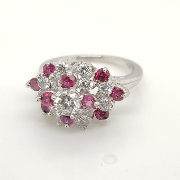 14kt White Gold Ruby and Diamond Ring