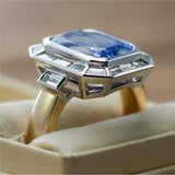 14Kt Yellow Gold 5.64 Carat Kashmir Sapphire And Diamond Ring