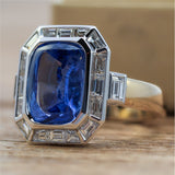 14Kt Yellow Gold 5.64 Carat Kashmir Sapphire And Diamond Ring