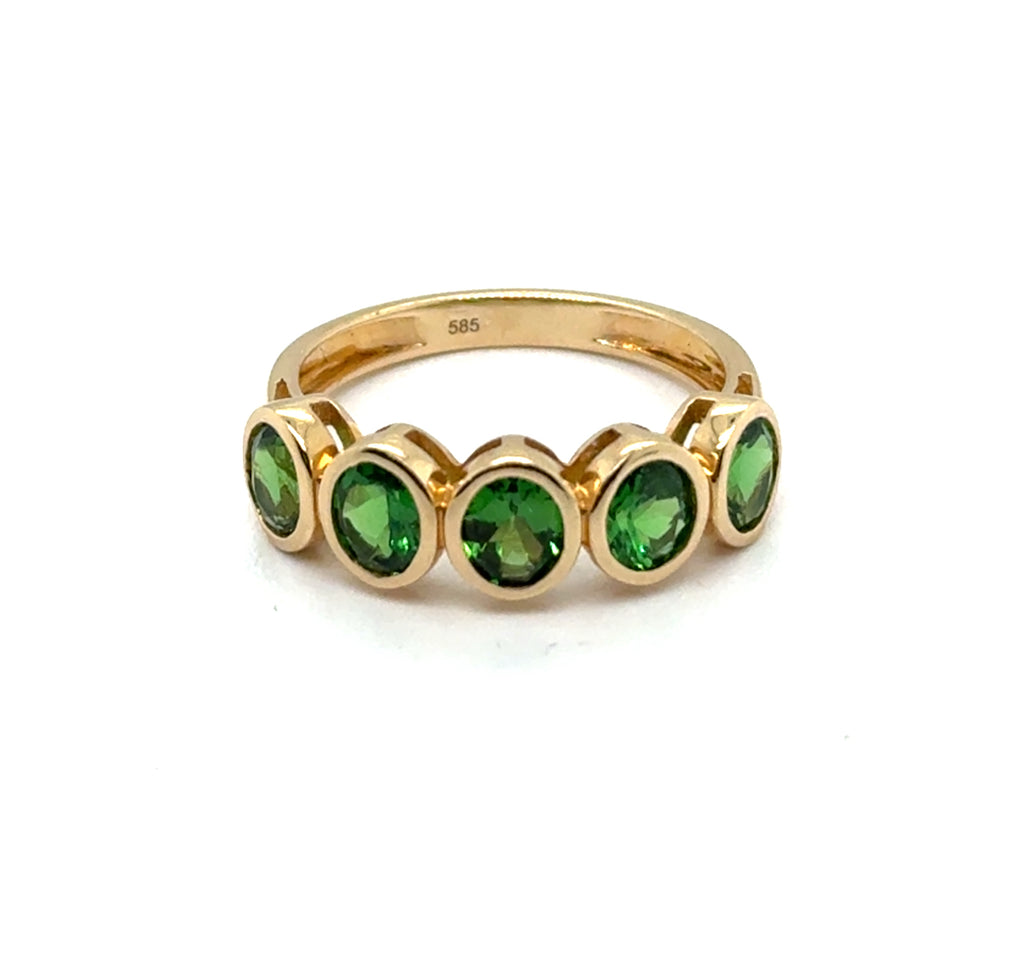 2.02 Ctw 14kt Yellow Gold Tsavorite Garnet Stackable Band