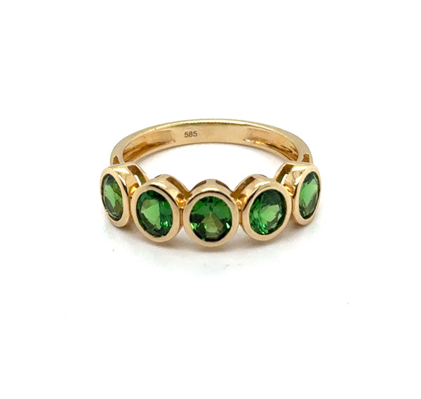 2.02 Ctw 14kt Yellow Gold Tsavorite Garnet Stackable Band