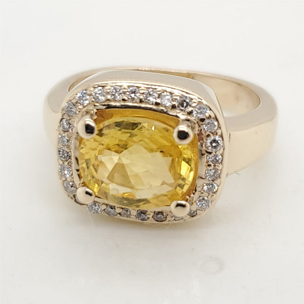 14kt Yellow Gold Yellow Sapphire and Diamond Ring