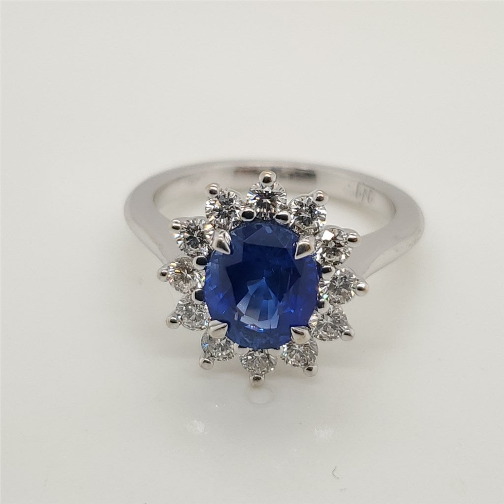 18kt White Gold Sapphire and Diamond Ring