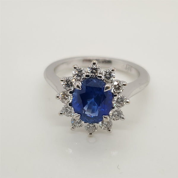 18kt White Gold Sapphire and Diamond Ring