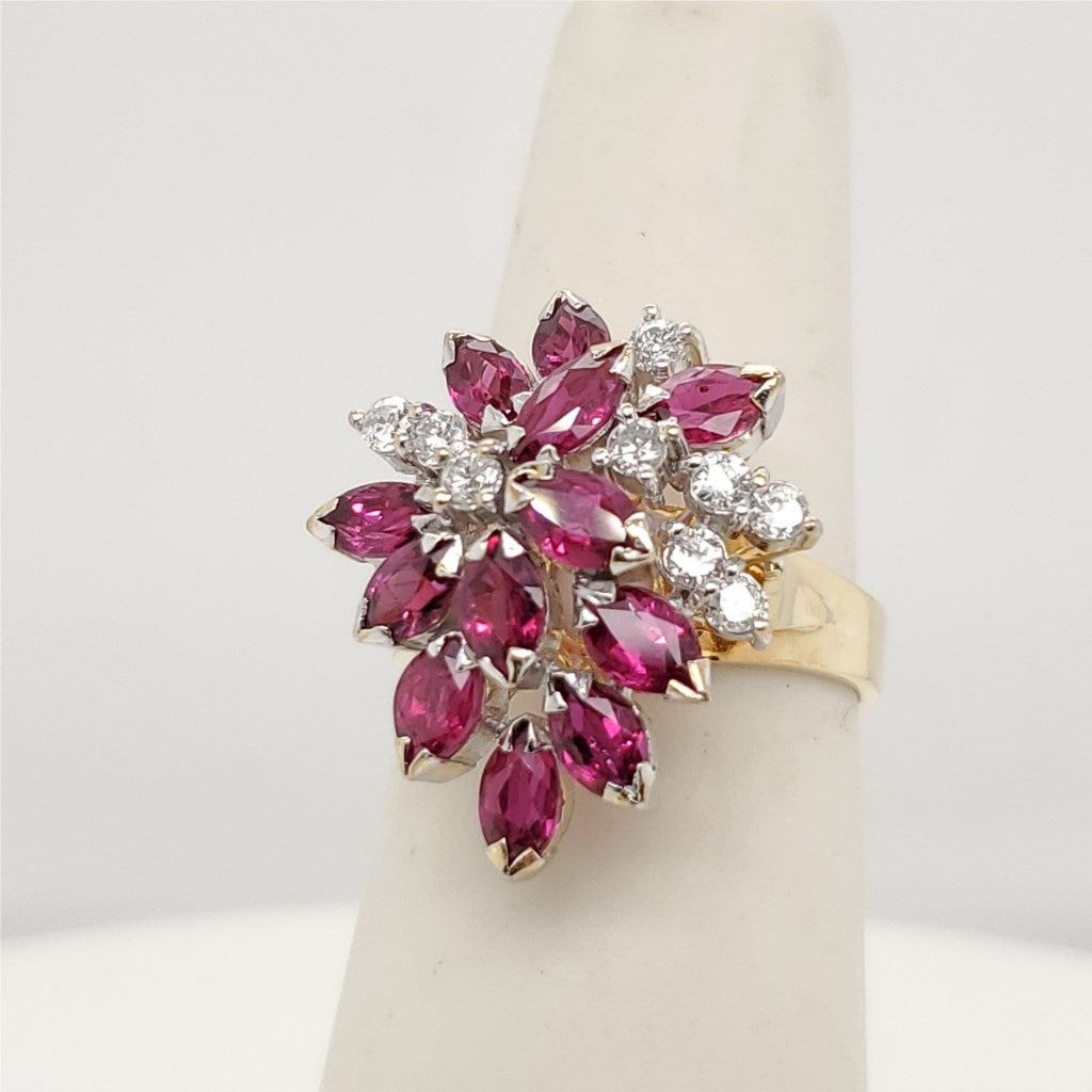 18kt Yellow Gold Ruby and Diamond Ring