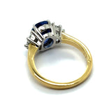 3.99 Cttw 18kt Yellow Gold Ceylon Sapphire and Diamond Ring