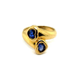 0.70 cttw 18Kt Yellow Gold Sapphire Bypass Style Ring