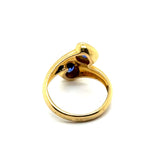 0.70 cttw 18Kt Yellow Gold Sapphire Bypass Style Ring