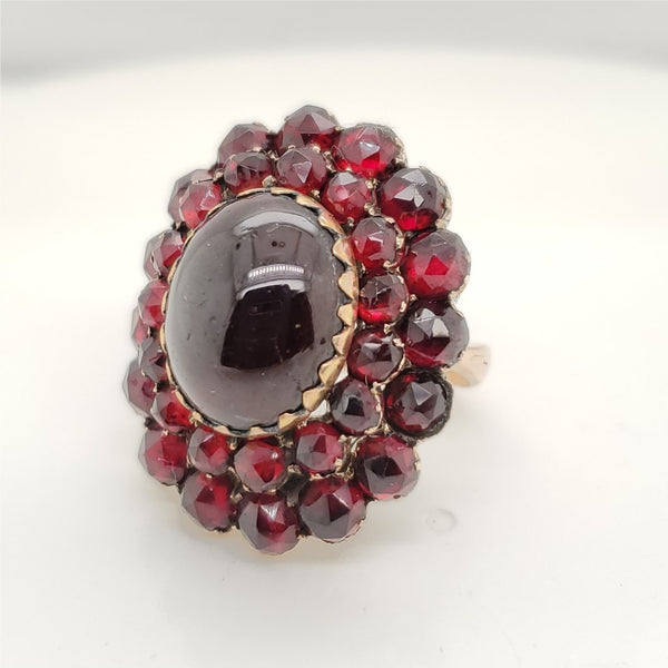 Vintage Yellow Gold Bohemian Garnet Ring