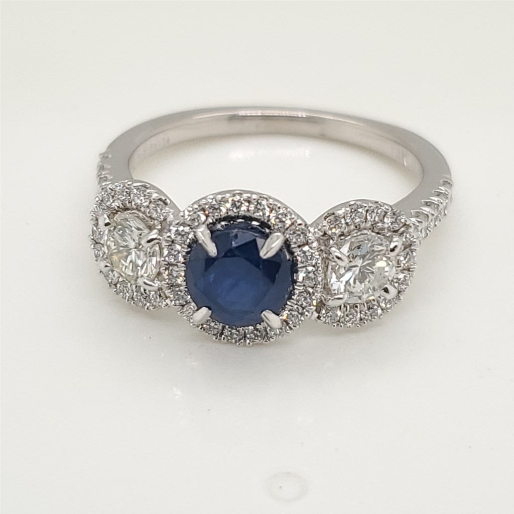 14kt White Gold Sapphire and Diamond Ring