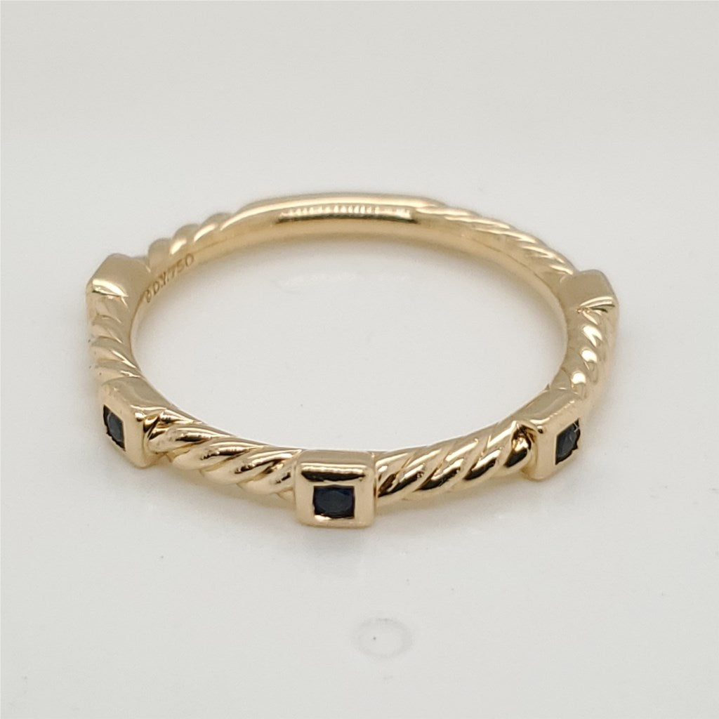 David Yurman 18kt Yellow Gold and Sapphire Band